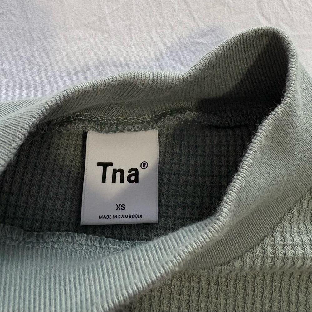 TNA Sage Green Long Sleeve Ribbed Top - Picture 2 of 4